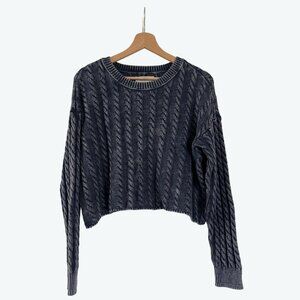 Lucky Brand - Cropped Cable Knit Cotton Sweater